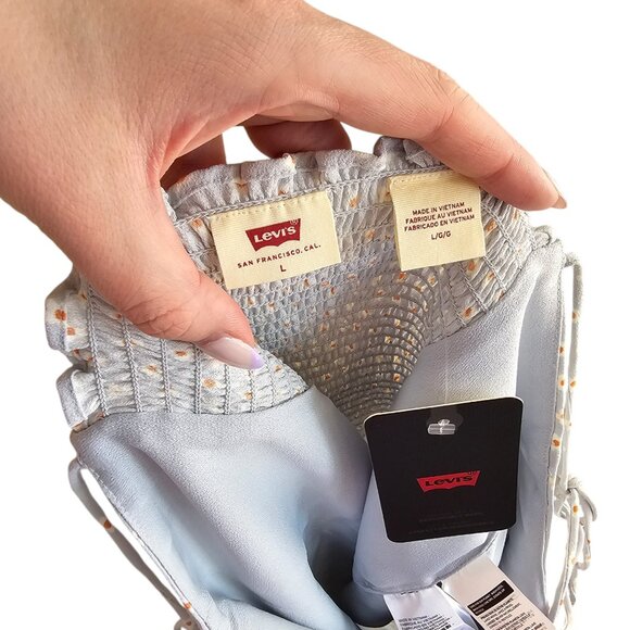 Levis NWT Ditsy Floral Daisy Tie Adjustable Strap Top Sz L - Picture 6 of 9